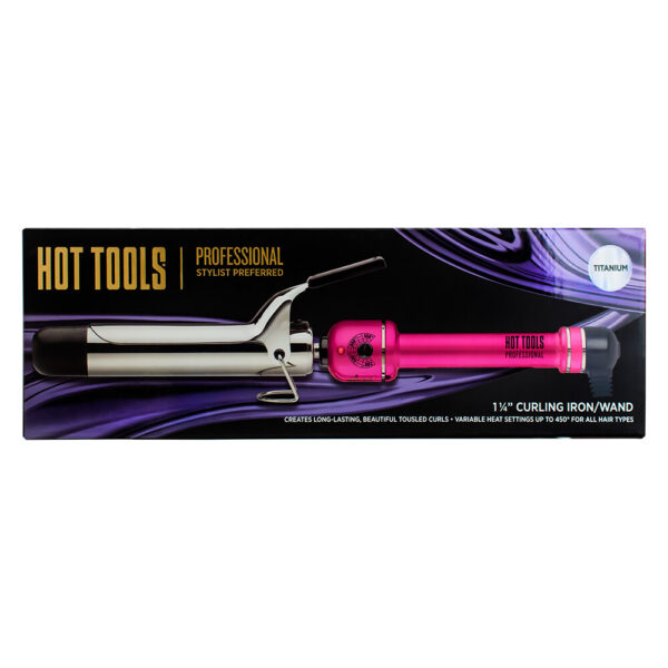 Hot Tools Professional 1 1/4" Pink Titanium Curling Iron/Wand - Image 2