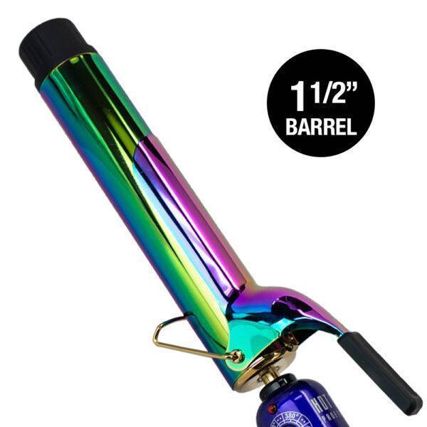 UL1102RBXL curling iron with a badge that reads 1 1/2" barrel