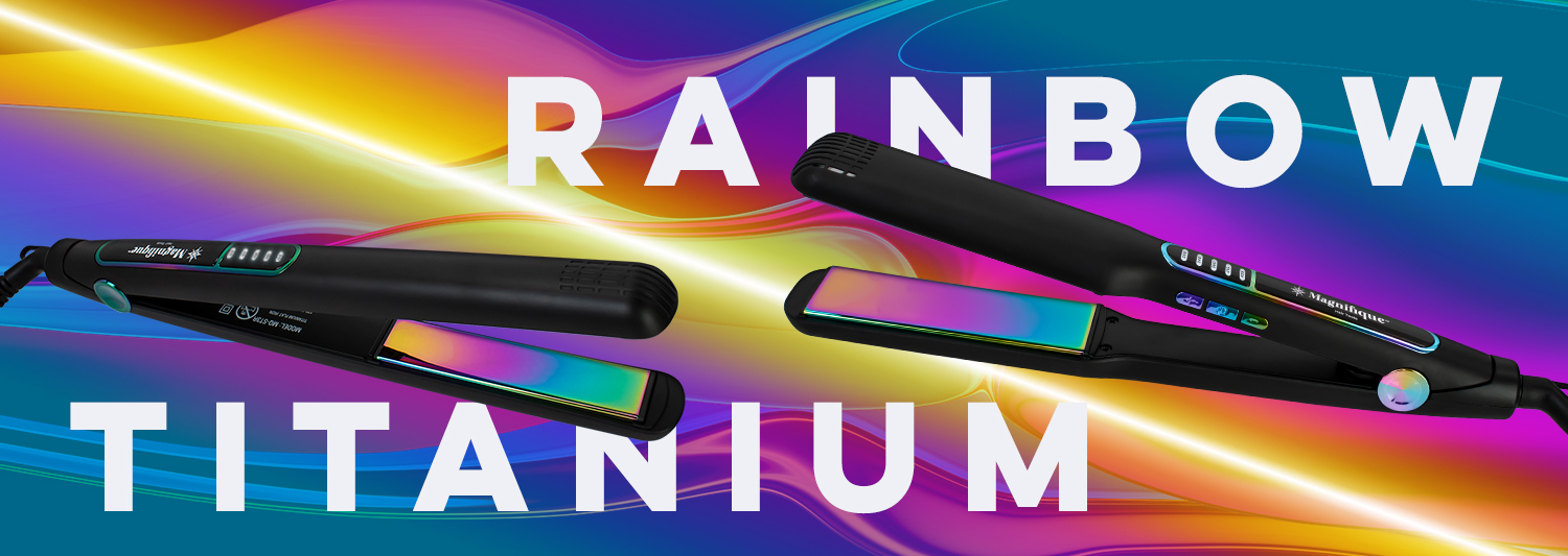 Magnifique Rainbow Titanium Flat Irons, banner